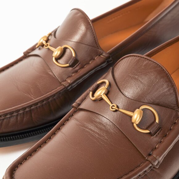 Gucci Wislet Brown Sugar Mandala Goat Horsebit Loafers - Picture 7 of 11